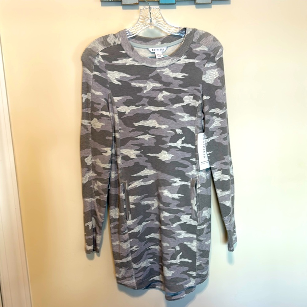 Athleta Women’s Casual Balance Camo Lux Dress / Size XXS / Brand NWT / Gray - Picture 2 of 9